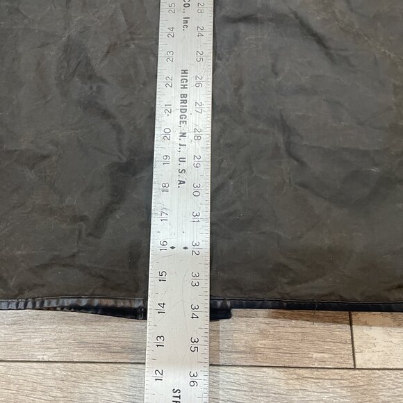 Vintage BARBOUR Border Wax Jacket Parka C44 Large Blue A205 - Picture 10 of 10